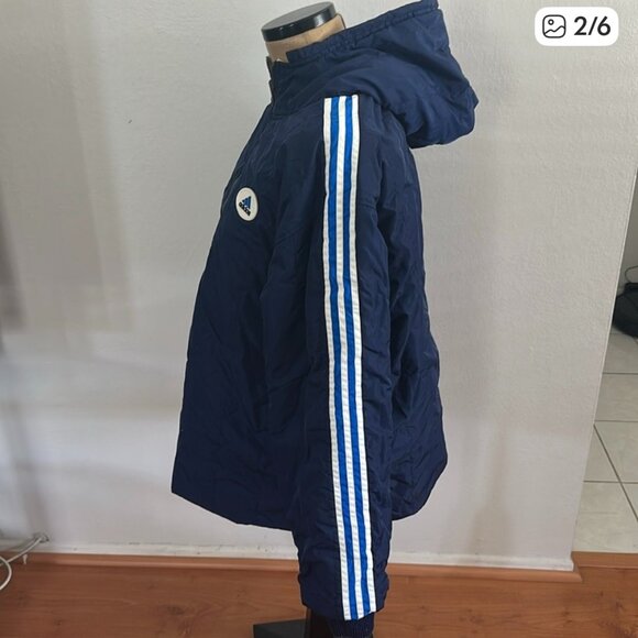 Adidas Mens L Reversible Pullover Vintage Hoodie Large READ - Picture 4 of 11